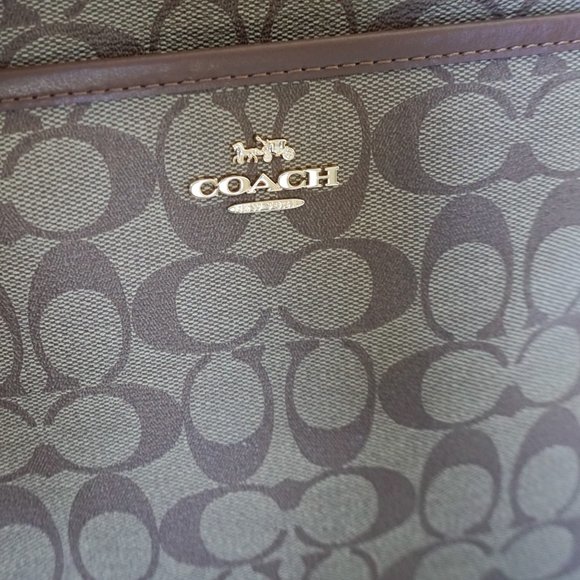 Coach Medium File Xbody Bag Khaki Signature Brown - Picture 10 of 12